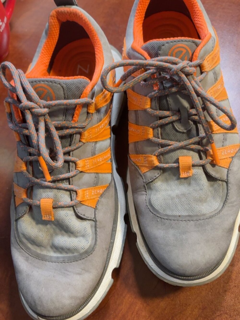 Cole Haan ZERØGRAND Gray Orange Hiking Sneakers Men’s Size 9